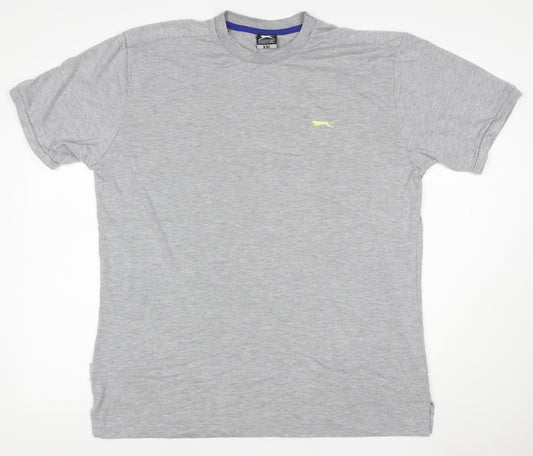 Slazenger Men’s Grey XXL Logo Crew Neck Short Sleeve T-Shirt