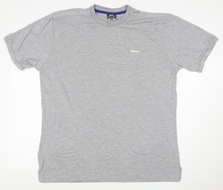 Slazenger Men’s Grey XXL Logo Crew Neck Short Sleeve T-Shirt
