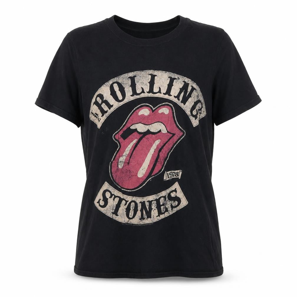 Gildan Unisex Black S Rolling Stones 1978 Rock Graphic T-Shirt