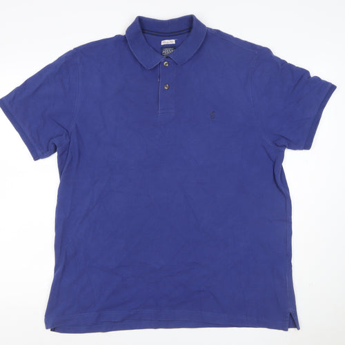 Joules Men Blue XL Classic Fit Embroidered Logo Cotton Polo Shirt
