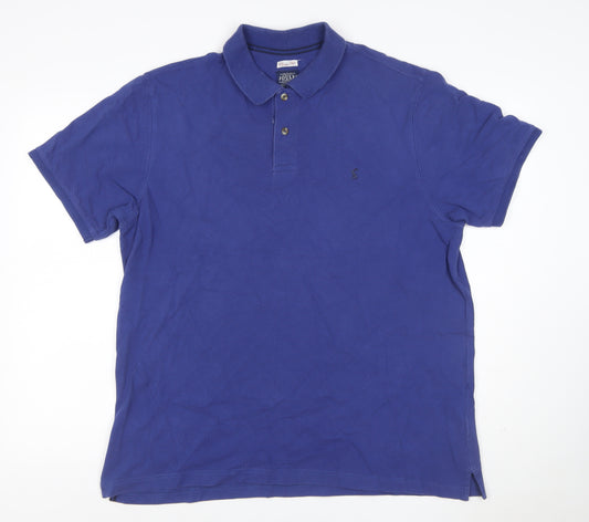 Joules Men Blue XL Classic Fit Embroidered Logo Cotton Polo Shirt