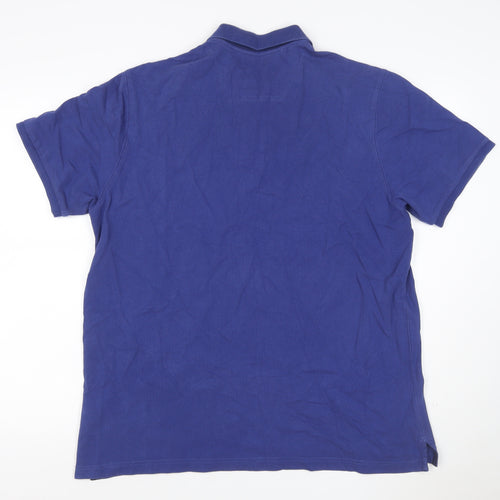 Joules Men Blue XL Classic Fit Embroidered Logo Cotton Polo Shirt
