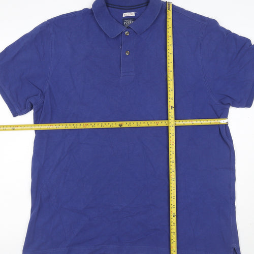 Joules Men Blue XL Classic Fit Embroidered Logo Cotton Polo Shirt