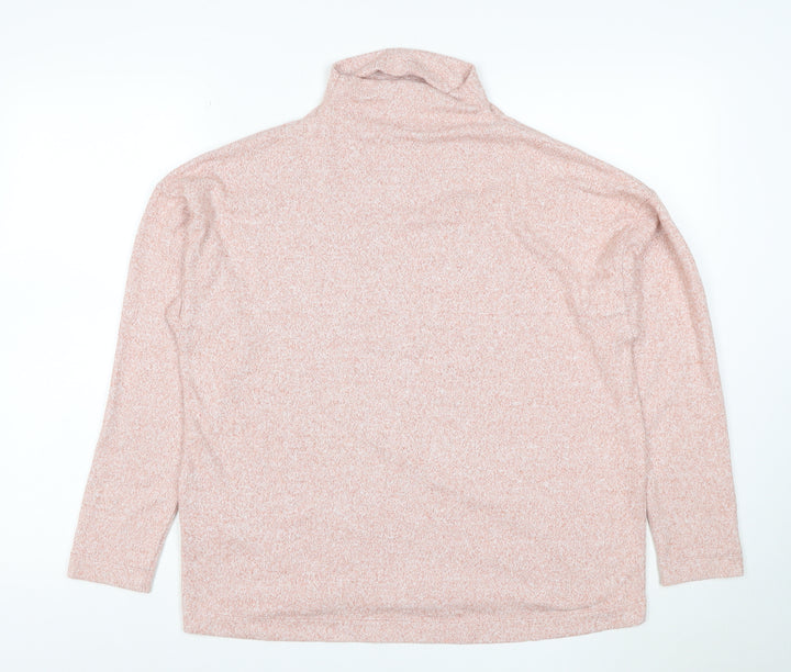 Uniqlo Women Pink Marl High Neck Pullover Sweatshirt Size L
