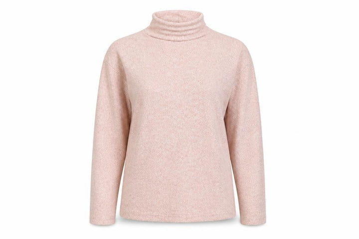 Uniqlo Women Pink Marl High Neck Pullover Sweatshirt Size L