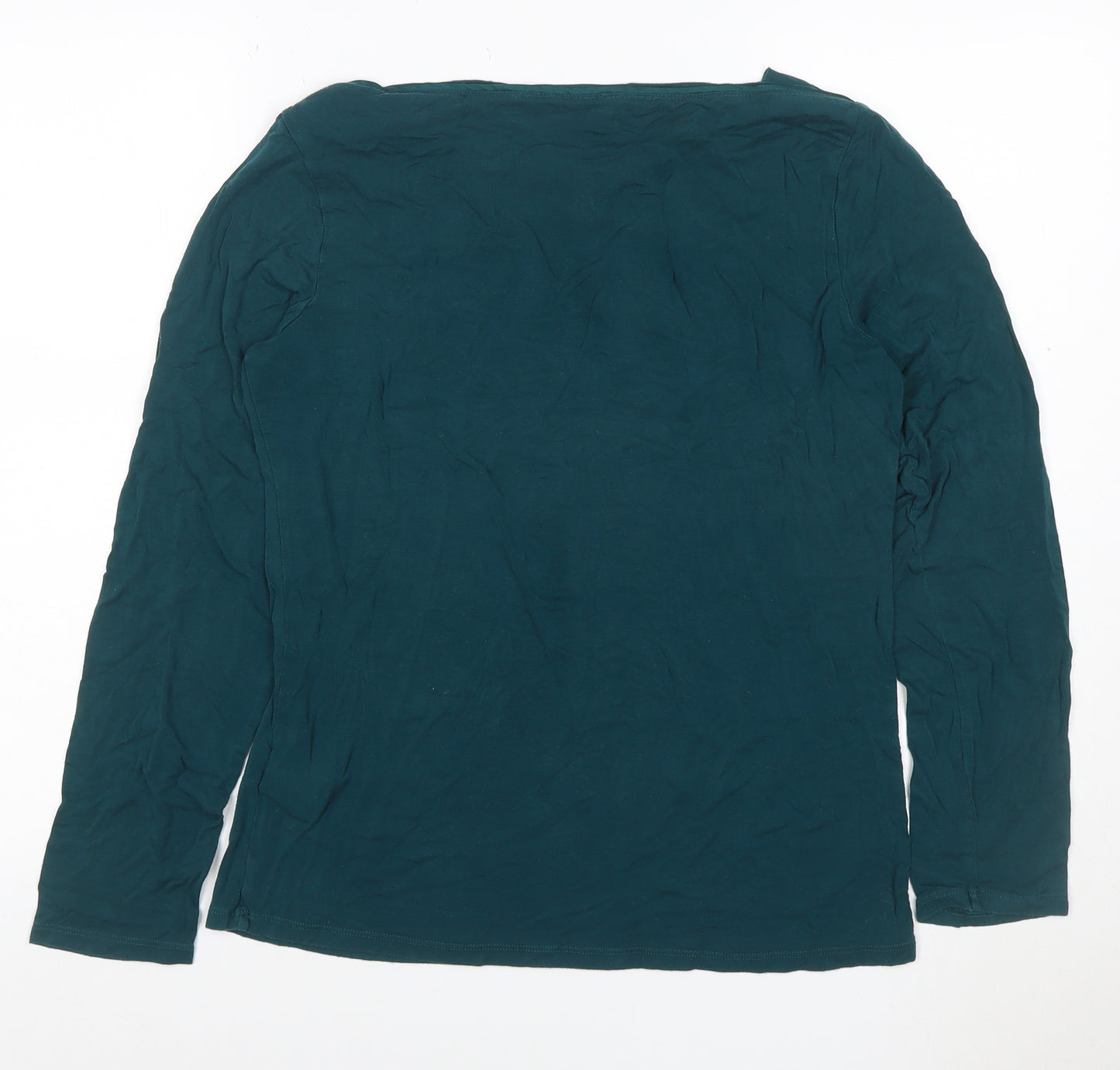 Oasis Women Green UK 14 Cowl Neck Long Sleeve Jersey Blouse