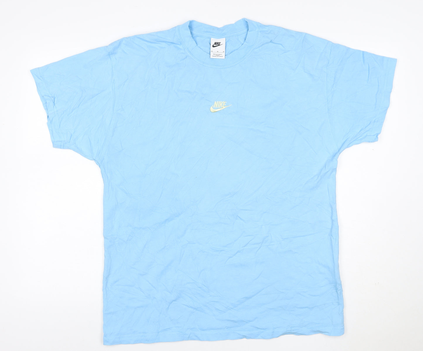 Nike Men’s Blue Medium Embroidered Swoosh Crew Neck Short Sleeve T-Shirt