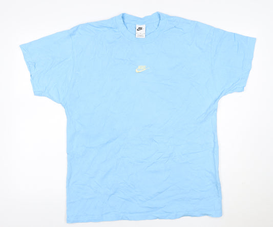 Nike Men’s Blue Medium Embroidered Swoosh Crew Neck Short Sleeve T-Shirt
