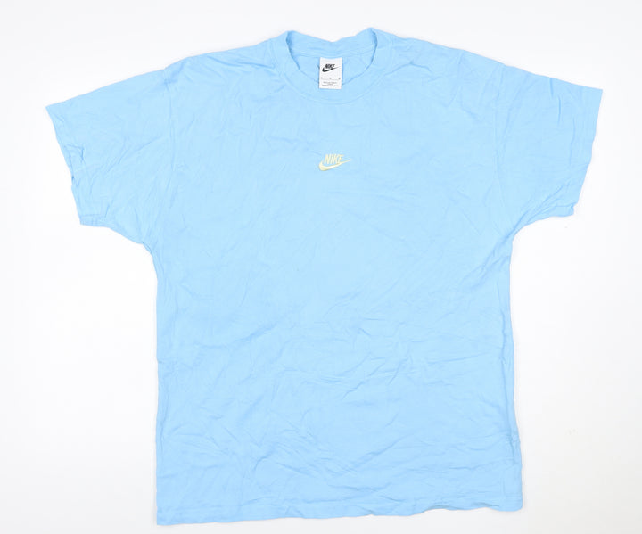 Nike Men’s Blue Medium Embroidered Swoosh Crew Neck Short Sleeve T-Shirt