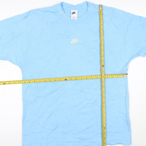 Nike Men’s Blue Medium Embroidered Swoosh Crew Neck Short Sleeve T-Shirt