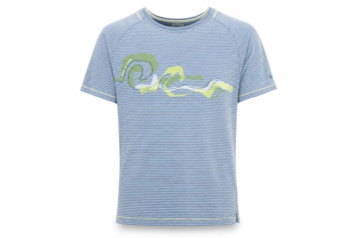 FatFace Teens Blue Striped Wave Graphic Cotton T-Shirt Size S