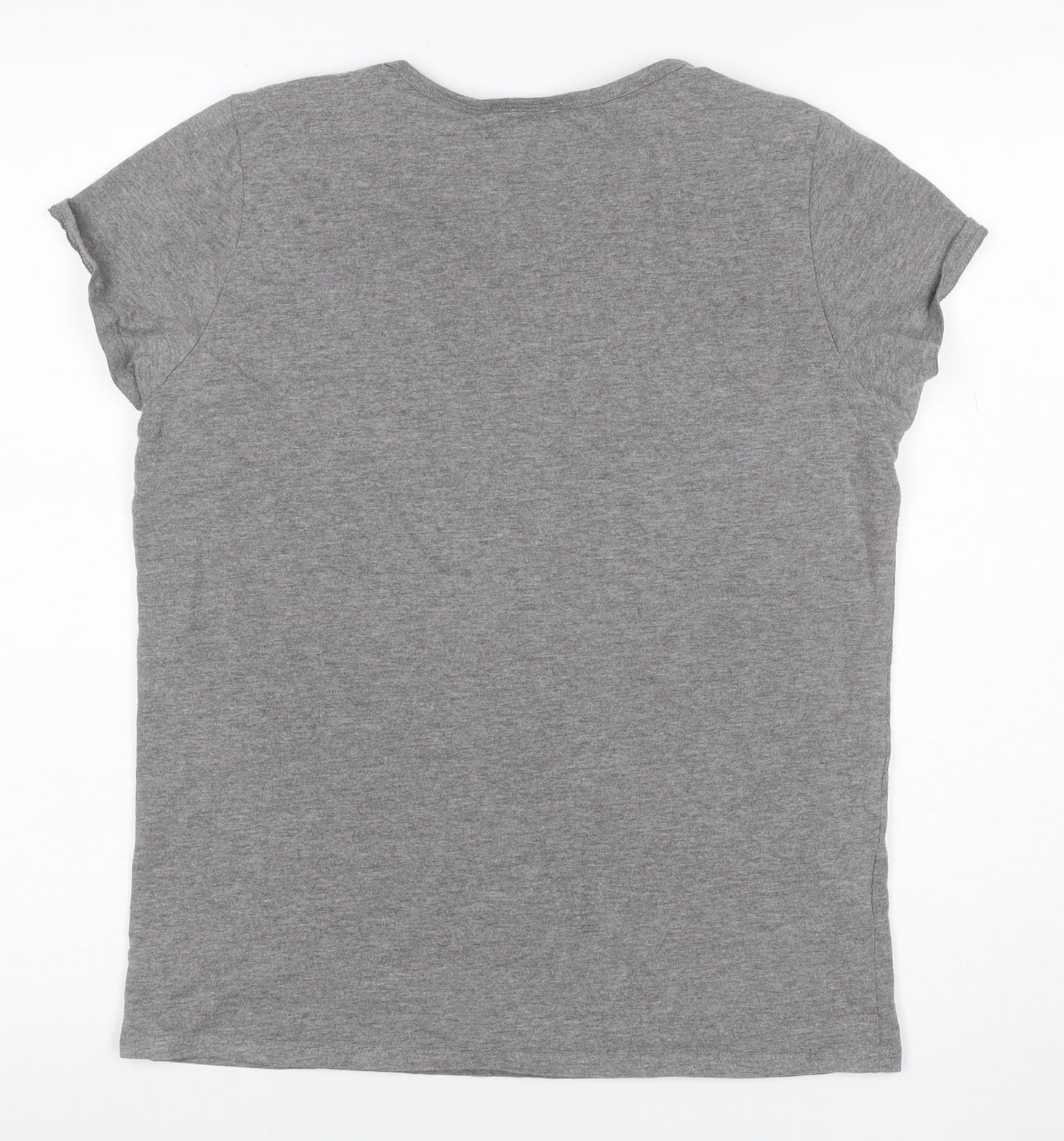 Disney Women’s Grey Floral Mickey Mouse Short Sleeve T-Shirt UK 10