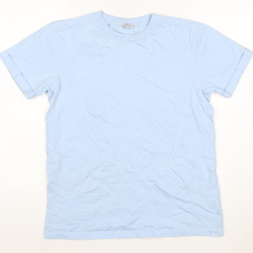 Jigsaw Women Blue XS Cotton Basic Crew Neck Short Sleeve T-Shirt
