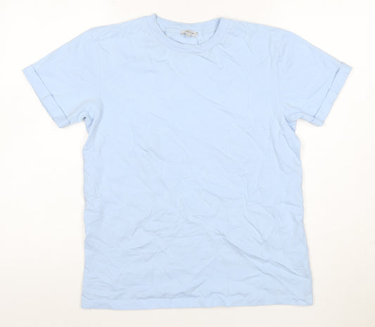 Jigsaw Women Blue XS Cotton Basic Crew Neck Short Sleeve T-Shirt