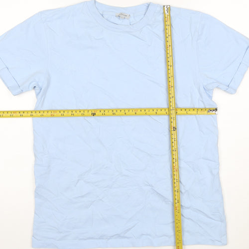 Jigsaw Women Blue XS Cotton Basic Crew Neck Short Sleeve T-Shirt