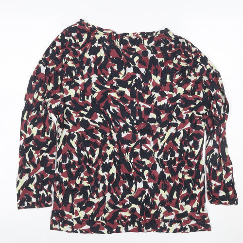 Reiss Women Multicoloured M Modal Abstract Print Long Sleeve Blouse Top