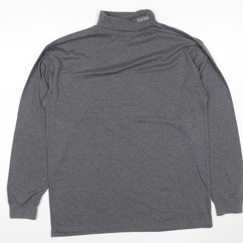 Kartel Women’s Grey L High Neck Pullover Sweatshirt Long Sleeve Logo