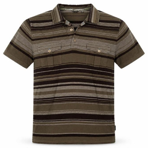 Ted Baker Men’s Brown Striped Polo Shirt Size L Short Sleeve