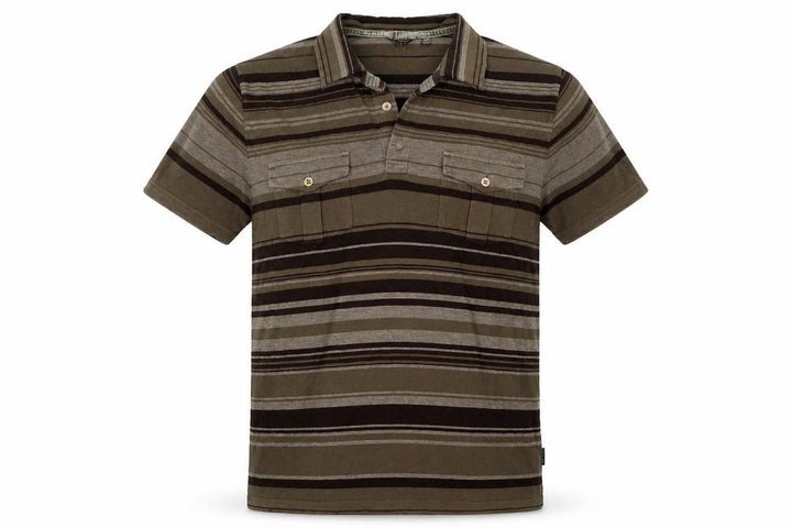 Ted Baker Men’s Brown Striped Polo Shirt Size L Short Sleeve