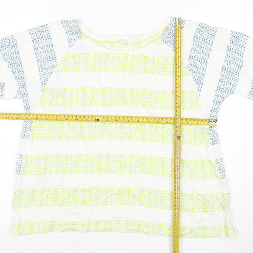 White Stuff Women Multicoloured UK 16 Linen Cotton Geometric Blouse