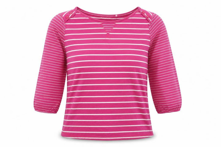 Fat Face Women’s Pink Striped Size 12 Jersey Long Sleeve Top