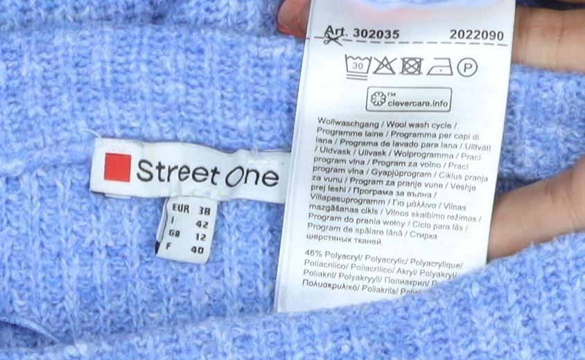 Street One Women’s Multicoloured UK 12 Chunky Knit Striped Jumper