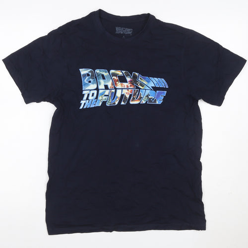 Back to the Future Men's Black M Graphic Movie 80s Crew Neck T-Shirt