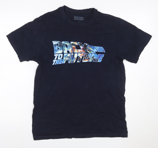 Back to the Future Men's Black M Graphic Movie 80s Crew Neck T-Shirt