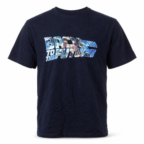 Back to the Future Men's Black M Graphic Movie 80s Crew Neck T-Shirt
