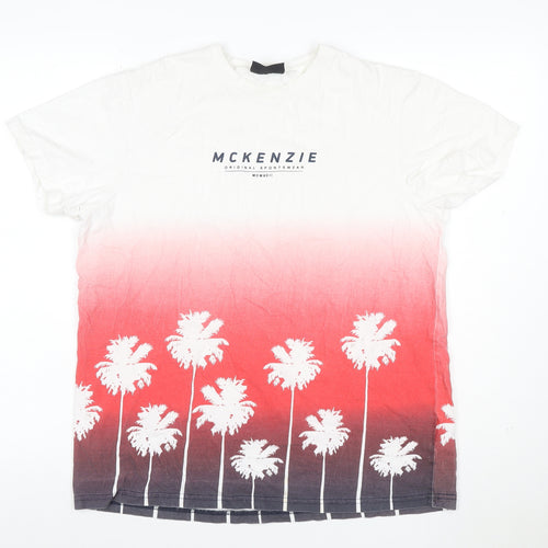 McKenzie Men's Multicoloured XL Tropical Palm Tree Graphic T-Shirt