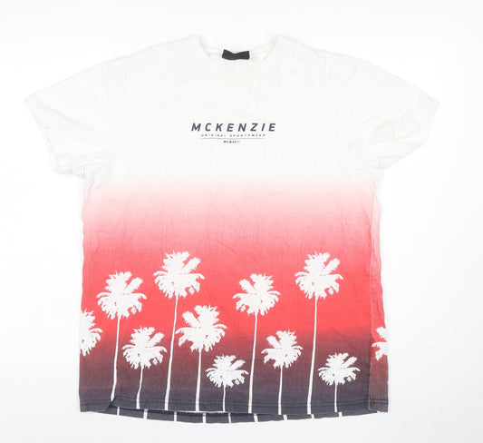 McKenzie Men's Multicoloured XL Tropical Palm Tree Graphic T-Shirt