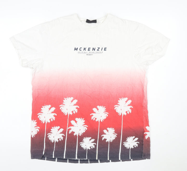 McKenzie Men's Multicoloured XL Tropical Palm Tree Graphic T-Shirt