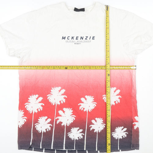 McKenzie Men's Multicoloured XL Tropical Palm Tree Graphic T-Shirt