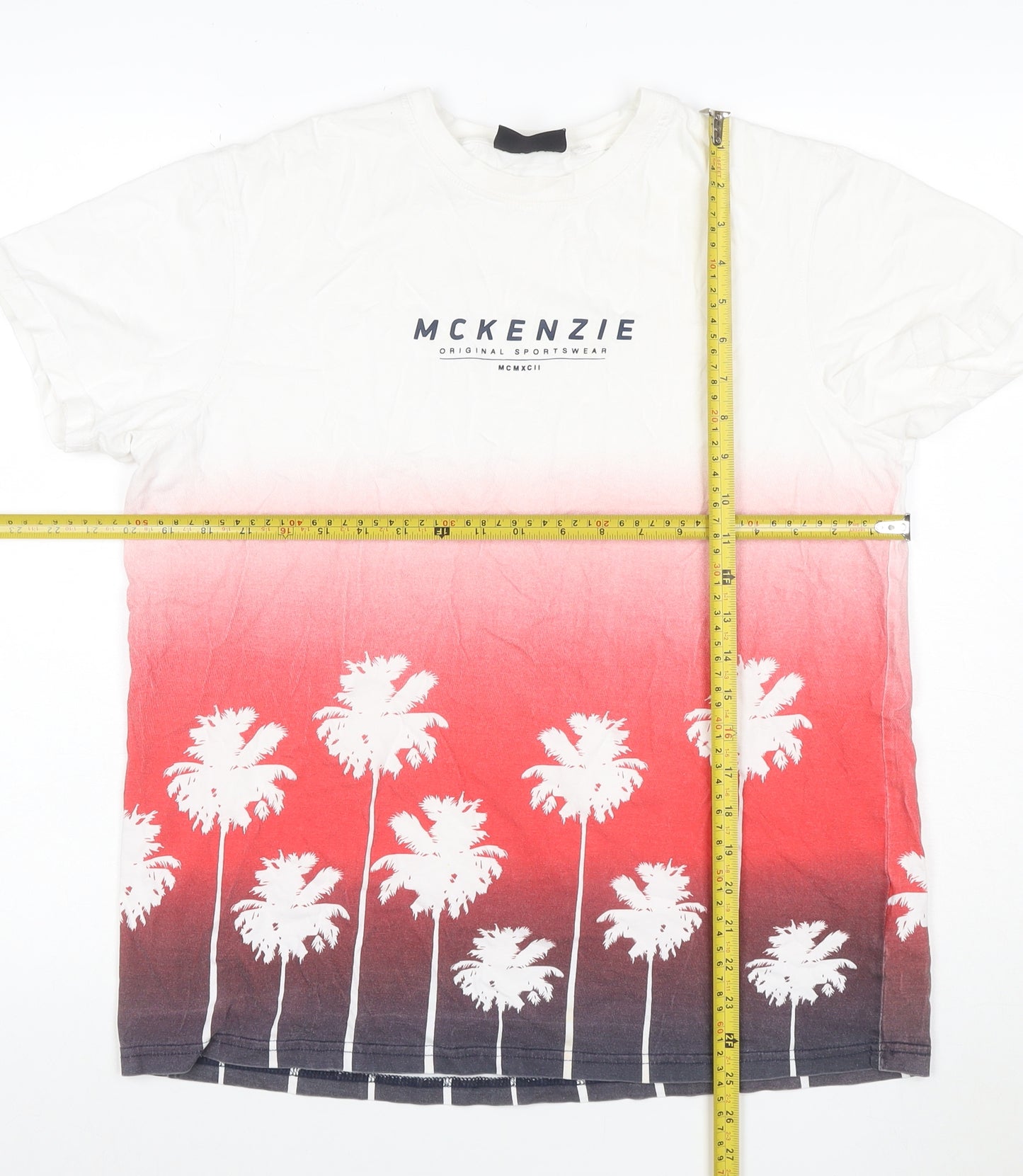 McKenzie Men's Multicoloured XL Tropical Palm Tree Graphic T-Shirt