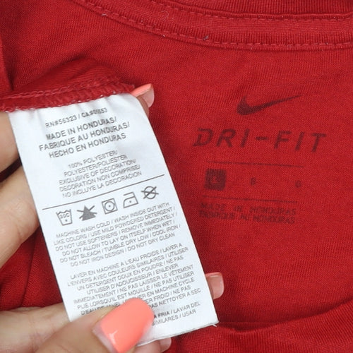 Nike Men’s Red S Dri-FIT Crew Neck Moisture Wicking T-Shirt