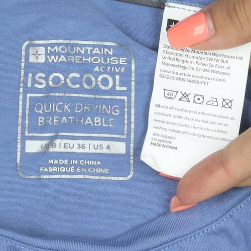 Mountain Warehouse Women's Blue UK 8 Basic IsoCool Long Sleeve T-Shirt
