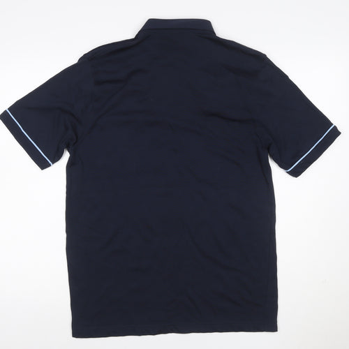 Tom Hagan Men’s Blue M Polo Shirt Mesh Panel Pocket Short Sleeve