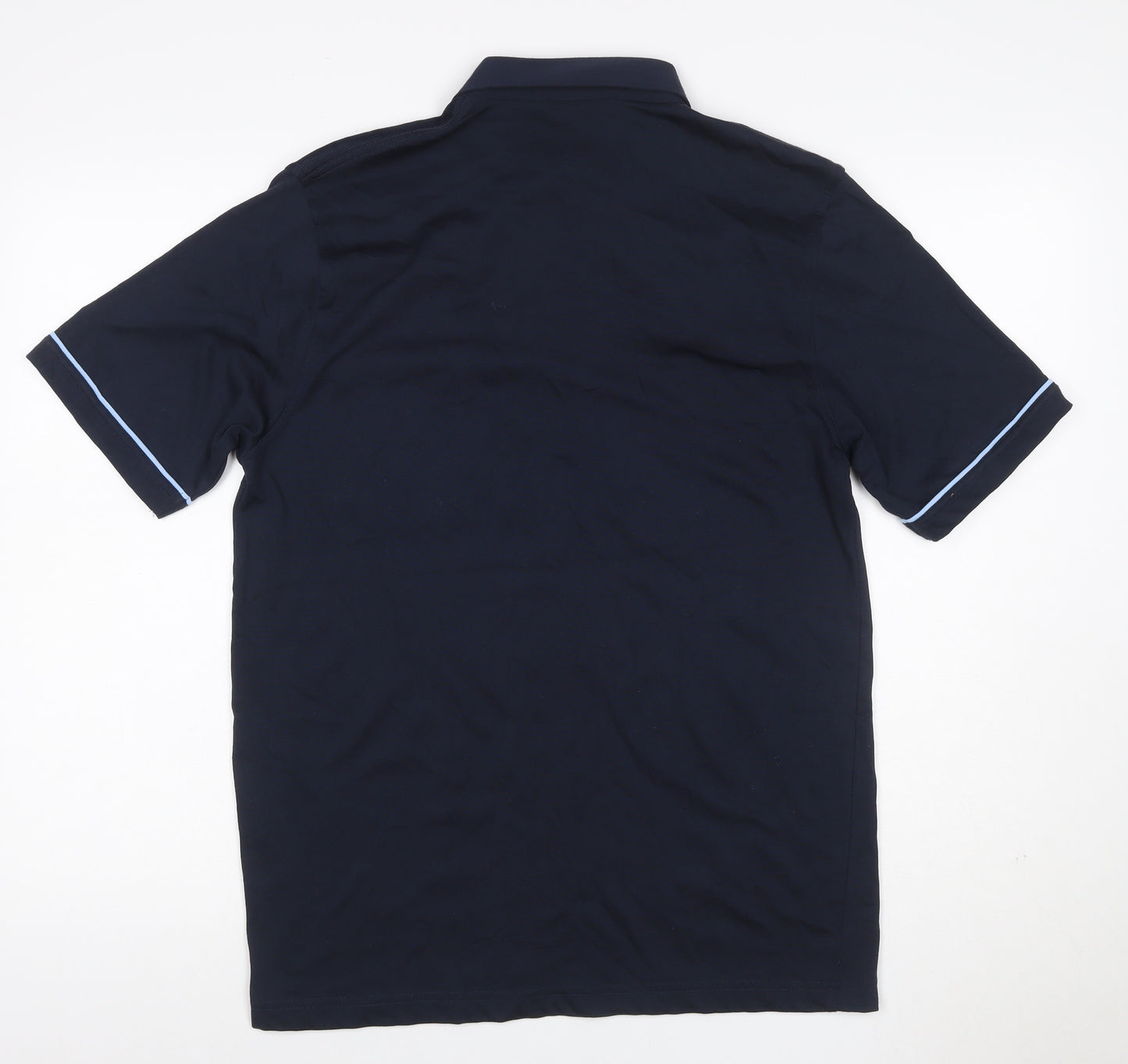 Tom Hagan Men’s Blue M Polo Shirt Mesh Panel Pocket Short Sleeve