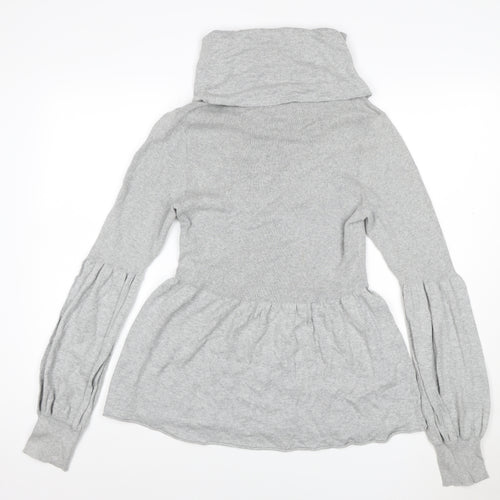 CHIC Women Grey L Knit Cowl Neck Fit & Flare Short Jumper Dress