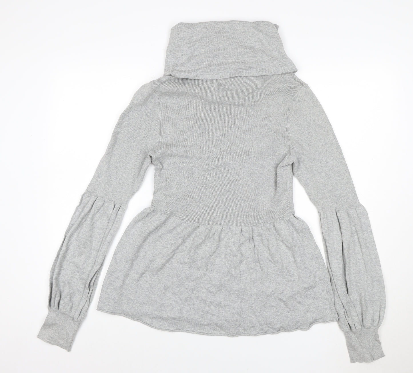CHIC Women Grey L Knit Cowl Neck Fit & Flare Short Jumper Dress