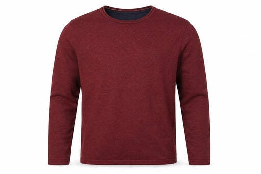 Springfield Men’s Red M Cotton Melange Crew Neck Pullover Jumper Logo