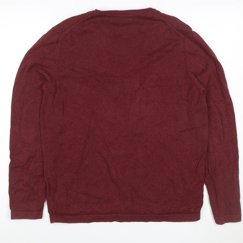 Springfield Men’s Red M Cotton Melange Crew Neck Pullover Jumper Logo
