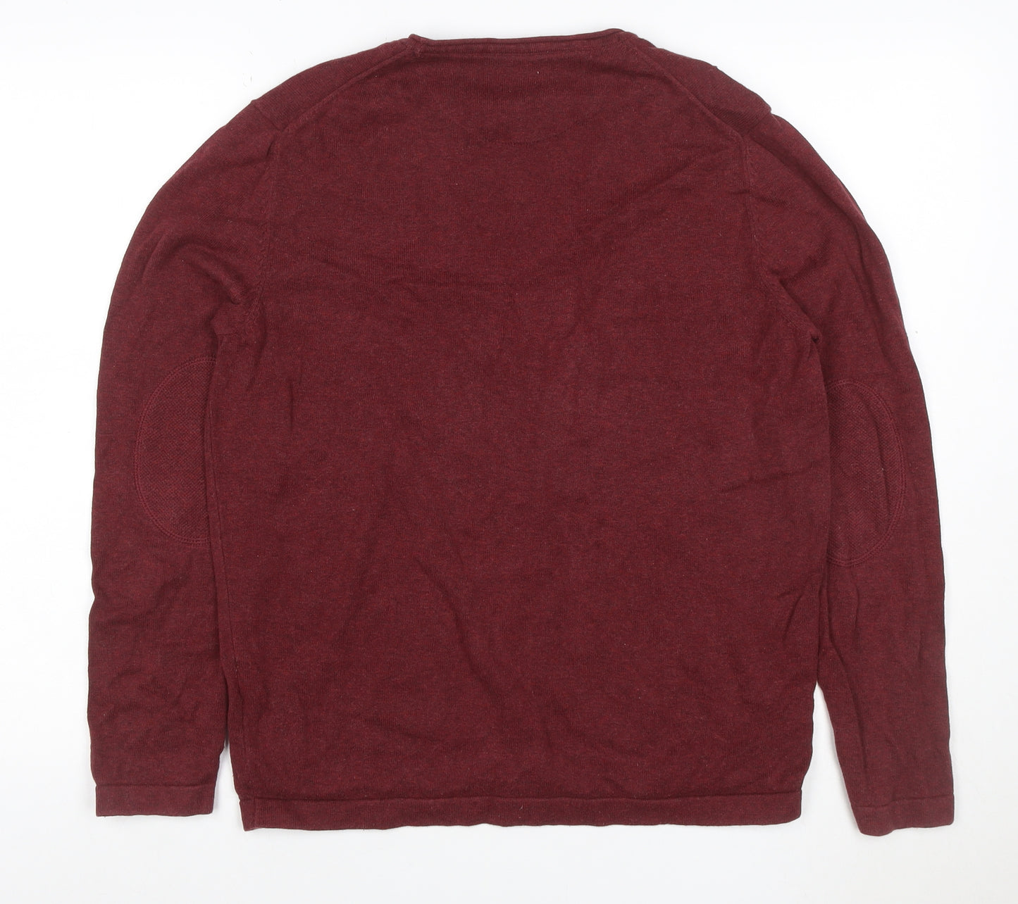 Springfield Men’s Red M Cotton Melange Crew Neck Pullover Jumper Logo