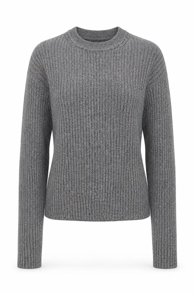 H&M Divided Women’s Grey Rib Knit Slim Fit Jumper Size S