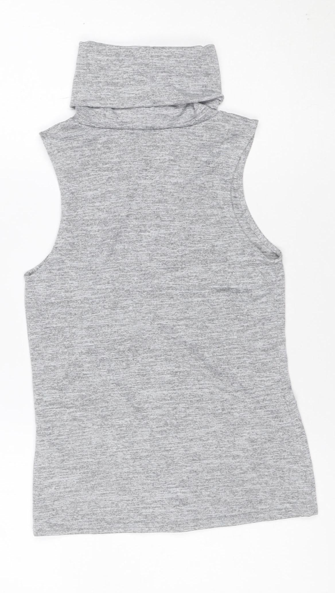 New Look Women Grey Size 6 Basic Stretch Jersey T-Shirt