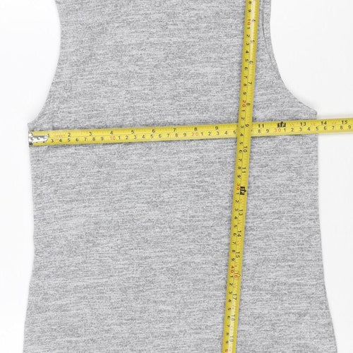 New Look Women Grey Size 6 Basic Stretch Jersey T-Shirt