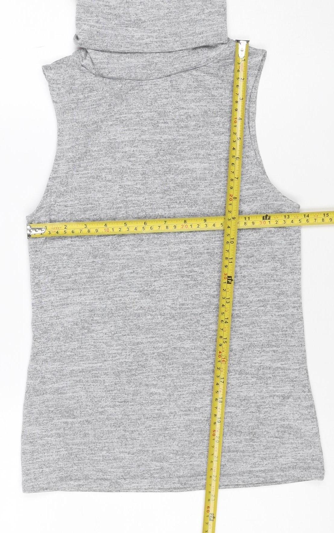 New Look Women Grey Size 6 Basic Stretch Jersey T-Shirt