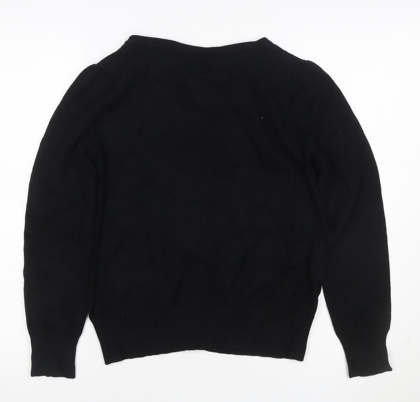 Dunnes Women Black Size 16 Button Front Knit Cardigan Pockets