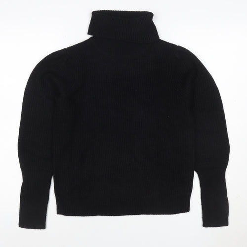 Vila Women’s Black XS Roll Neck Ribbed Knit Pullover Jumper