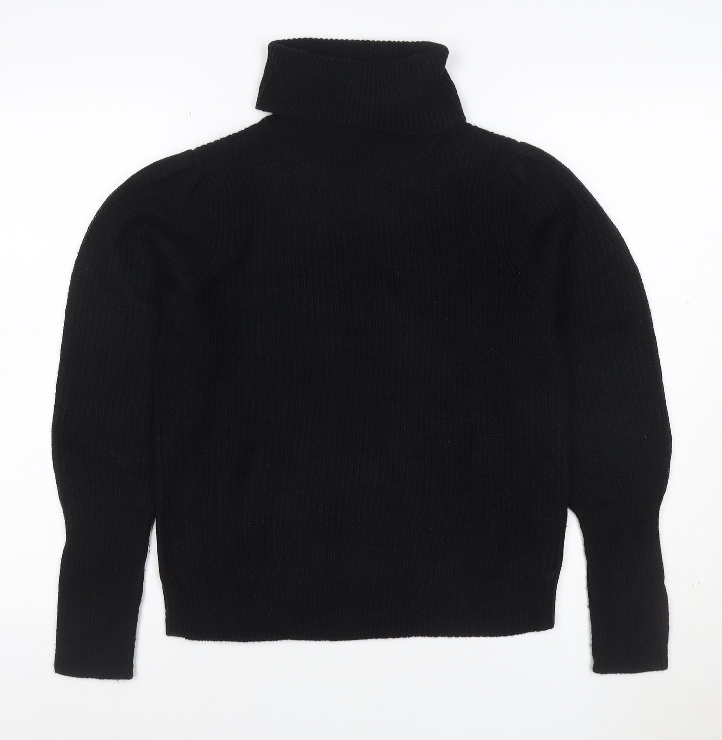Vila Women’s Black XS Roll Neck Ribbed Knit Pullover Jumper